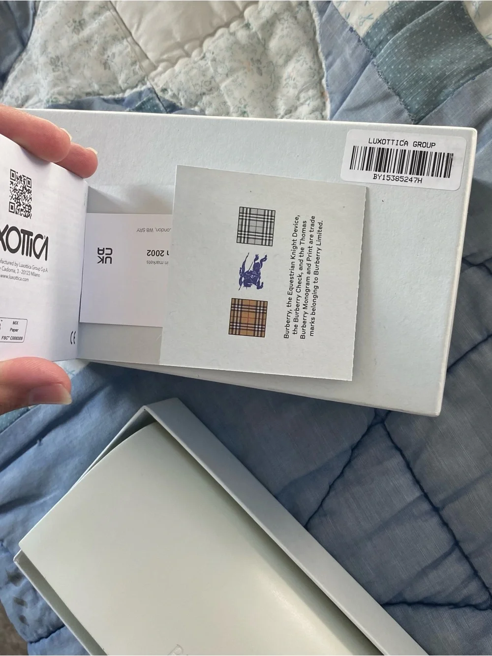 Burberry Glasses Box with Case, Authentication Packet and Cloth